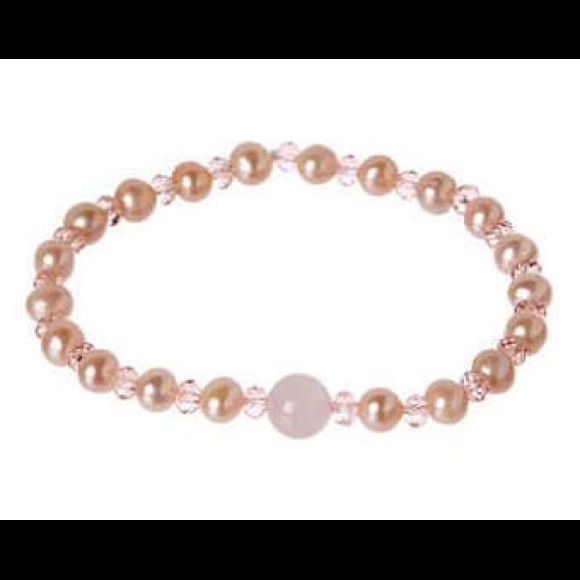 Rose Quartz And Freshwater Pearl Bracelet 15$